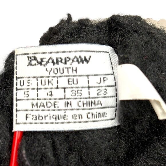 BearPaw Virginia 2133 Black Suede Wool Blend Ankle Snow Boot Unisex Youth Size 5 - Picture 11 of 11